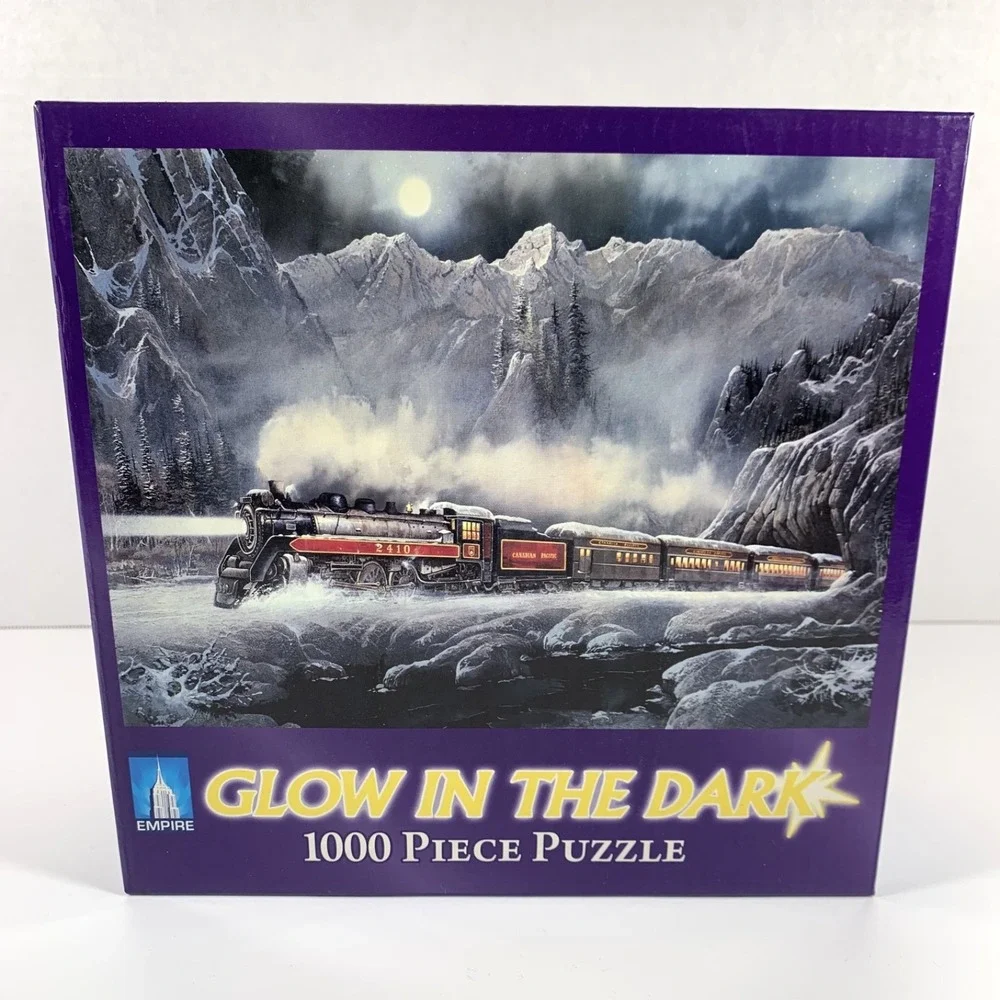 NIB Empire-Canadian Pacific Train 1000pc Glow In The Dark Jigsaw Puzzle - Polar‎